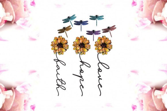 Dragonfly Faith Hope Love Flower PNG Review for Real Embroidery Projects